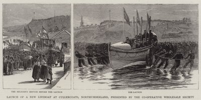 Varo di una nuova scialuppa di salvataggio a Cullercoats, Northumberland, presentata dalla Co-Operative Wholesale Society da Robert Jobling